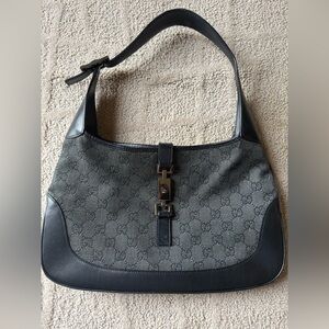 Gucci Black Hobo Bag, vintage denim piston lock